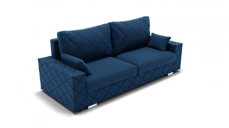 Диван Мартин-1 (ЗР) Цвет фасада: Синий; Тип: Прямой; Материал фасада: Металл/Велюр