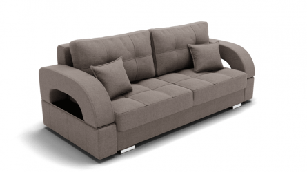 Диван Элита-1 (ЗР) Цвет фасада: Серо коричневый; Тип: Прямой; Материал фасада: Металл/Велюр