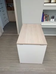 Стол прямой Дека ЛДСП каркас 75.06.10 Дуб Сантана светлый/Белый / Deka