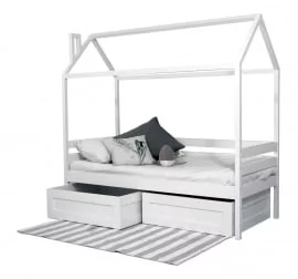 Кровать-домик РооРоом кд-11 c ящиками Белый / RooRoom c