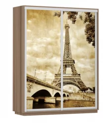 Шкаф-купе двухдверный Экспресс Дуо 1600х2200х Париж/Ясень шимо тёмный / 1600х2200h