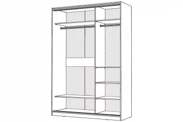 Белый шкаф-купе с зеркалом Виктория 1600х584х2300, Белый 16ДЗЗЗДЗЗЗ-ПШ-Б 310-394