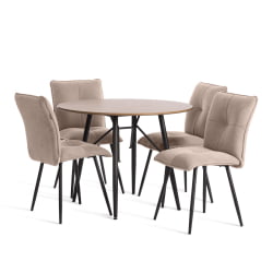 Стул обеденный Свеет флок , 46х55х88, бежевый/черный, 7 / Sweet