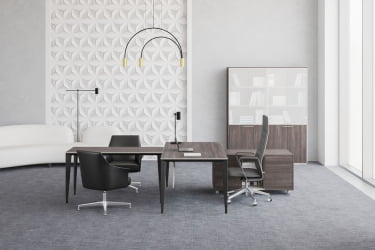 Комплект мебели для кабинета руководителя Атлас №02 Бренсон Трюфель Антрацит / Atlas