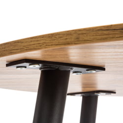 Круглый стол УРАНУС ЛДСП/металл, 90кс90кс77 см, Дуб вотан/Черный / URANUS 90x90x77