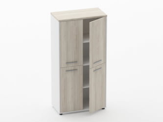 Шкаф 3 широкий закрытый, 4 двери Дека 10.16.121 Дуб Сантана светлый/Белый / Deka