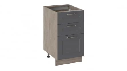 Шкаф напольный с 3-мя ящиками Одри Н3Я(Т)_72-45_3Я Дуб Сонома трюфель/Серый шелк