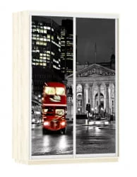 Шкаф-купе со стеклом Экспресс Дуо 1600х2200х Лондон/Дуб сонома / 1600х2200h