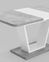 Большой обеденный стол Веcтор 120-160 Бетон-белый / Vector