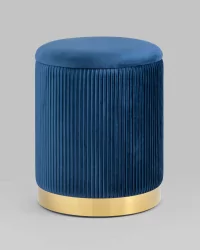 Банкетка Шарлотта с ящиком велюр Синий