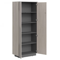 Шкаф высокий Лине СФ-574204 Дуб серый Черный графит / Line