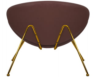 Кресло дизайнерское ДОБРИН ЕМИЛЙ (коричневый винил ЙП5, золотое основание) / DOBRIN EMILY YP5,