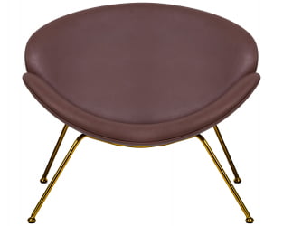 Кресло дизайнерское ДОБРИН ЕМИЛЙ (коричневый винил ЙП5, золотое основание) / DOBRIN EMILY YP5,