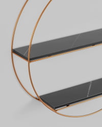 Полка Луна золотая Черный мрамор / Luna