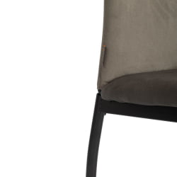 Мягкий стул CАПРИ (мод. БC565-ДC) металл, флок, 43 х 53 х 92 см, Дэрк грей (темно-серый) ХЛР24 / черный / CAPRI (mod. BC565-DC) Dark grey HLR24