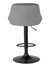 Стул барный ДОБРИН ЛОГАН БЛАCК Серый велюр МДЖ9-75 / DOBRIN LOGAN BLACK MJ9-75