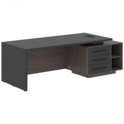 Стол руководителя правый ВЕЛИОН ВCТ 2390 Р Яшма черный Дуб Сильвер / VELION VCT R