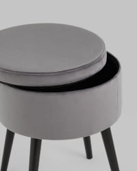 Пуф Клайс с ящиком велюр Серый