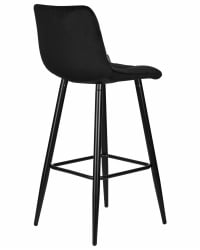 Стул барный ДОБРИН НИCОЛЕ (черные матовые ножки, черный велюр (108-77)) / DOBRIN NICOLE