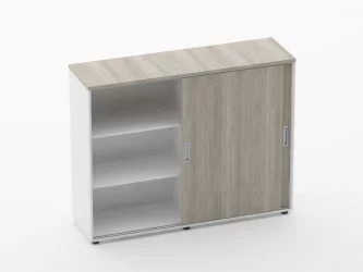 Тумба-купе высокая для рабочего модуля Дека 9.03.145 Дуб Сантана светлый/Белый / Deka