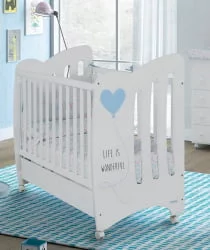 Кроватка для новорожденных Микуна Вондерфул 120кс60 Вхите/Блуе / Micuna Wonderful 120x60 White/Blue