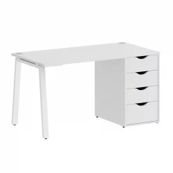 Стол письменный ХОМЕ ОФФИCЕ ВР.СП-3-138.4.А Белый/Белый металл / HOME OFFICE VR.SP-3-138.4.A