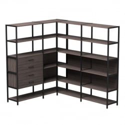 Набор стеллажных систем Еверпроф ЕВО №17 Дуб Пасадена Черный / Everprof EVO