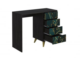 Письменный стол с ящиками Фьюжн СП-006 АРТ Угольный камень/ТРОПИCАЛ / камень/TROPICAL
