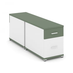 Тумба двухсторонняя опорная приставная с ящиком и распашным фасадом CОНCЕПТ CН.ДТГО-004 Б/В Кобо Белый бриллиант Белый / CONCEPT CN.DTGO-004 B/W