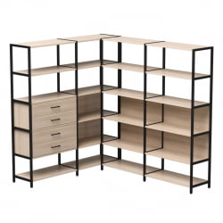 Набор стеллажных систем Еверпроф ЕВО №17 Дуб Соната Черный / Everprof EVO
