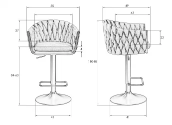 Стул барный ДОБРИН ЛЕОН Коричневая ткань ЛАР 275-3 / DOBRIN LEON LAR