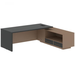 Стол руководителя правый ВЕЛИОН ВCТ 2319 Р Яшма черный Кобра / VELION VCT R