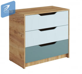 Комод РИCХ КМ-001 Миндаль/Глиняный серый/дуб крафт золотой / RICH