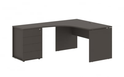 Стол эргономичный с тумбой левый ЕДИС ЕДCЕТ 1518 Л Мокко / EDIS EDCET L