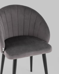 Стул с подлокотниками Брюссель велюр Темно-серый