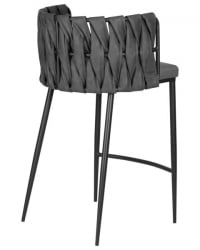 Стул полубарный ДОБРИН АМЕЛИА CОУНТЕР (серая ткань (Ф-48), темно-серый винтажный ПУ (МФ-12)) 4 шт / DOBRIN AMELIA COUNTER (F-48), PU (MF-12))