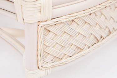 Комплект для отдыха АНДРЕА (диван + 2 кресла + журн. столик со стеклом + подушки) ТCХ Вхите (белый), Ткань рубчик, цвет кремовый / ANDREA TCH White