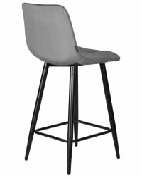 Стул полубарный ДОБРИН ОЛИВИА (черные матовые ножки, темно-серый велюр (108-91)) / DOBRIN OLIVIA