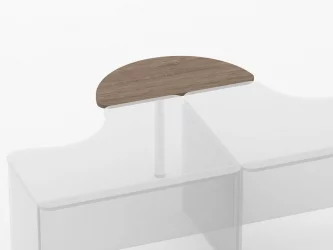 Приставка-полукруг для двух угловых столов Глассй 2.20 Дуб Верцаска / Glassy