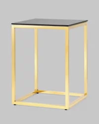 Стол квадратный ТАУН 40кс40 Золото (стекло смоке) / 40x40 smoke)
