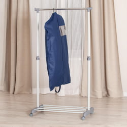 Вешалка на колёсиках ОДЕНТ металл, пластик, 86*44*166 см, темно-серый/светло-серый/хром / ODENT