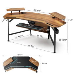 Геймерский стол ЕУРЕКА ЕРК-АЕД-Е70ВН / EUREKA ERK-AED-E70WN