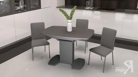 Стол обеденный нев Портофино СМ(ТД)-105.01.11(1) Серое/Стекло серое матовое ЛУКС / new LUX