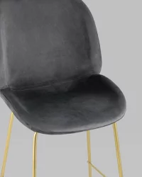 Стул полубарный Беетле со спинкой голд Серый / Beetle gold