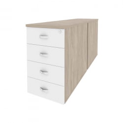 Тумба двойная приставная / опорная ОНИКС О.ТПО-2.8 Дуб Аттик/Белый / ONIX O.TPO-2.8