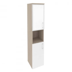 Шкаф высокий узкий левый ОНИКС О.СУ-1.4Р(Л) вхите Дуб Аттик/Белый / ONIX O.SU-1.4R(L) white
