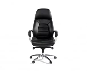 Кресло руководителя ПОРСCХЕ кожа Черный / PORSCHE