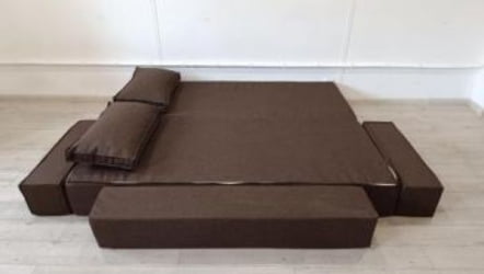 Диван прямой бескаркасный Хит (Берхоусе) Цвет фасада: Биттер; Тип: Прямой; Материал фасада: Рогожка / (Berhouse)