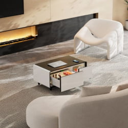 Умный кофейный столик с холодильником ЕУРЕКА ТБ90, Вхите+Блаcк / EUREKA TB90, White+Black