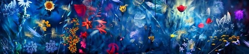 Глянцевый фартук с эффектом мерцания (КОМПОЗИТ) Цветы